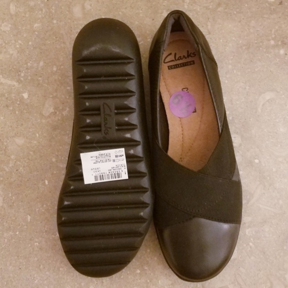 CLARKS Collection Soft Cushion Shoes Black 6.5.